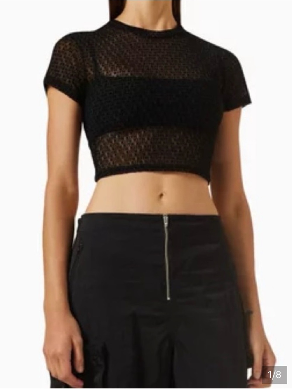 Kith Black Crop Top Sheer